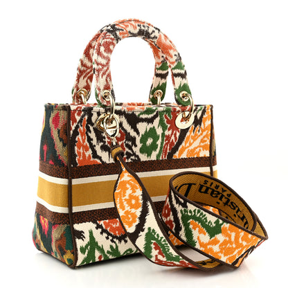 Christian Dior Canvas Embroidered Paisley Medium Lady D-Lite Multicolor 2 of 8