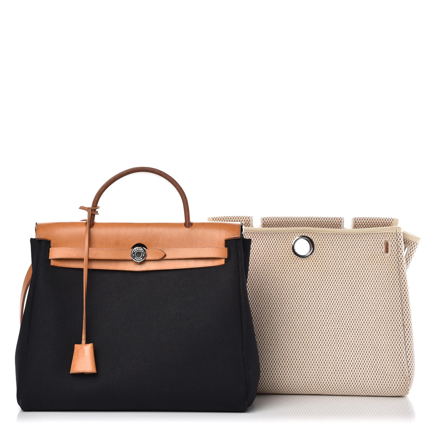 Toile Vache Calfskin Herbag PM 30 Black Natural