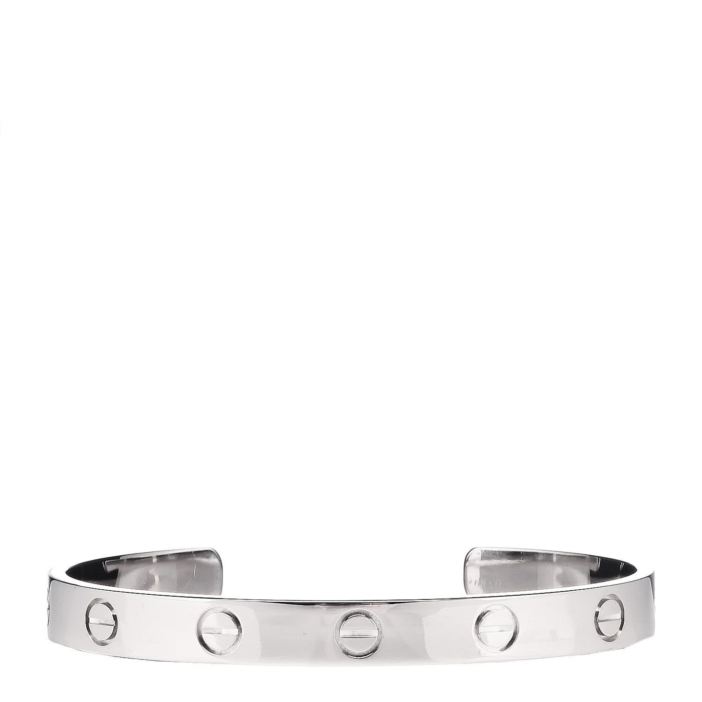 18K White Gold LOVE Cuff Bracelet 16