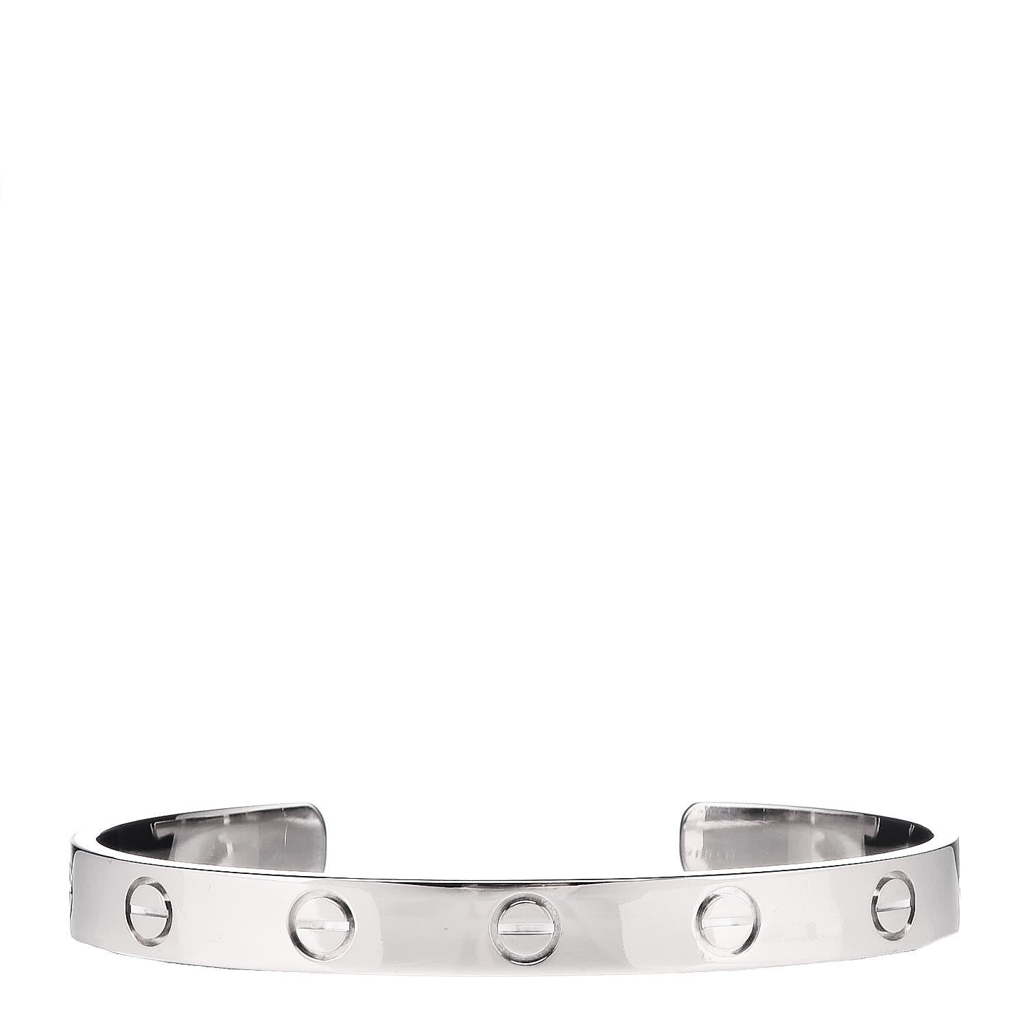 Cartier 18K White Gold LOVE Cuff Bracelet 16 1 of 6
