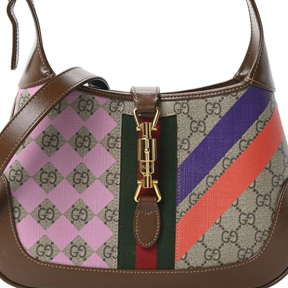 Gucci GG Supreme Monogram Azalea Calfskin Print Web Small Jackie 1961 Hobo Multicolor 8 of 11