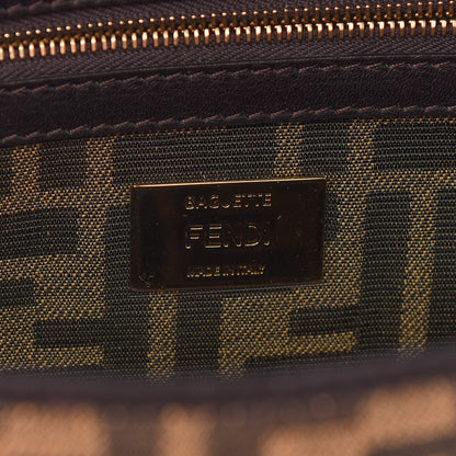 Fendi Fabric Jacquard FF 1974 Medium Baguette Tobacco Moro Black 6 of 10