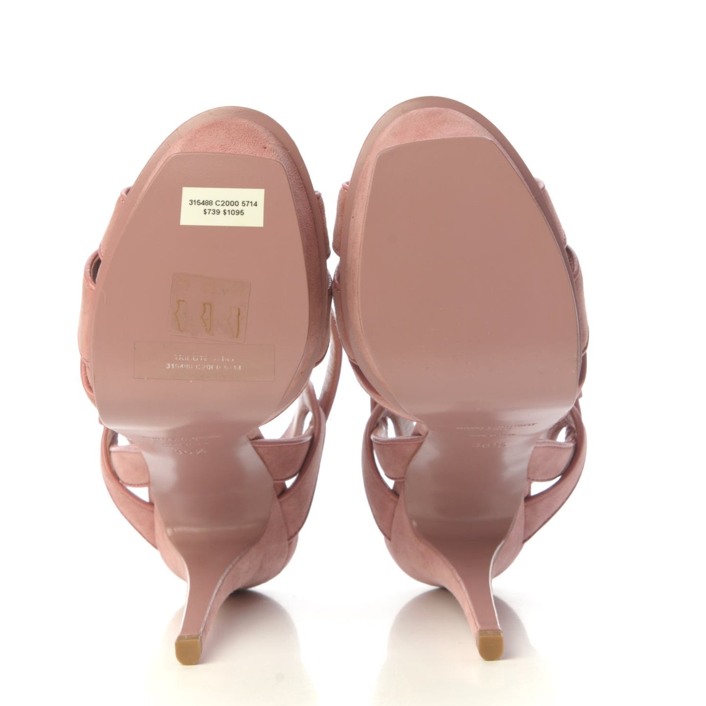 Suede Tribute 105 Platform Sandals 36.5 Rose Dark