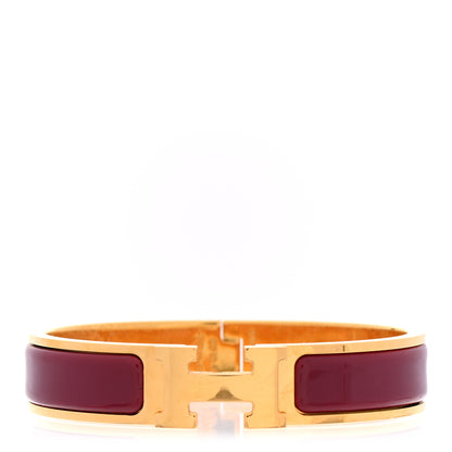 Hermes Enamel Narrow Clic Clac H Bracelet PM Rouge De Chine 1 of 5