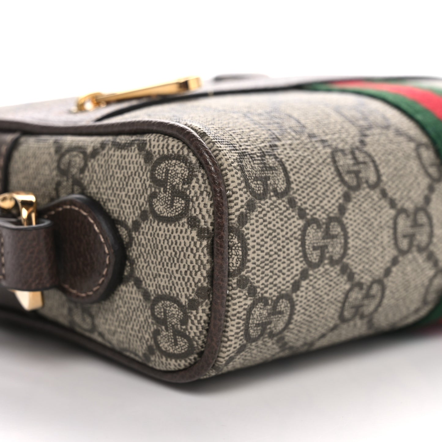 GG Supreme Monogram Web Mini Ophidia Shoulder Bag Brown