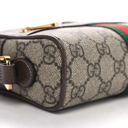 Gucci GG Supreme Monogram Web Mini Ophidia Shoulder Bag Brown 9 of 10