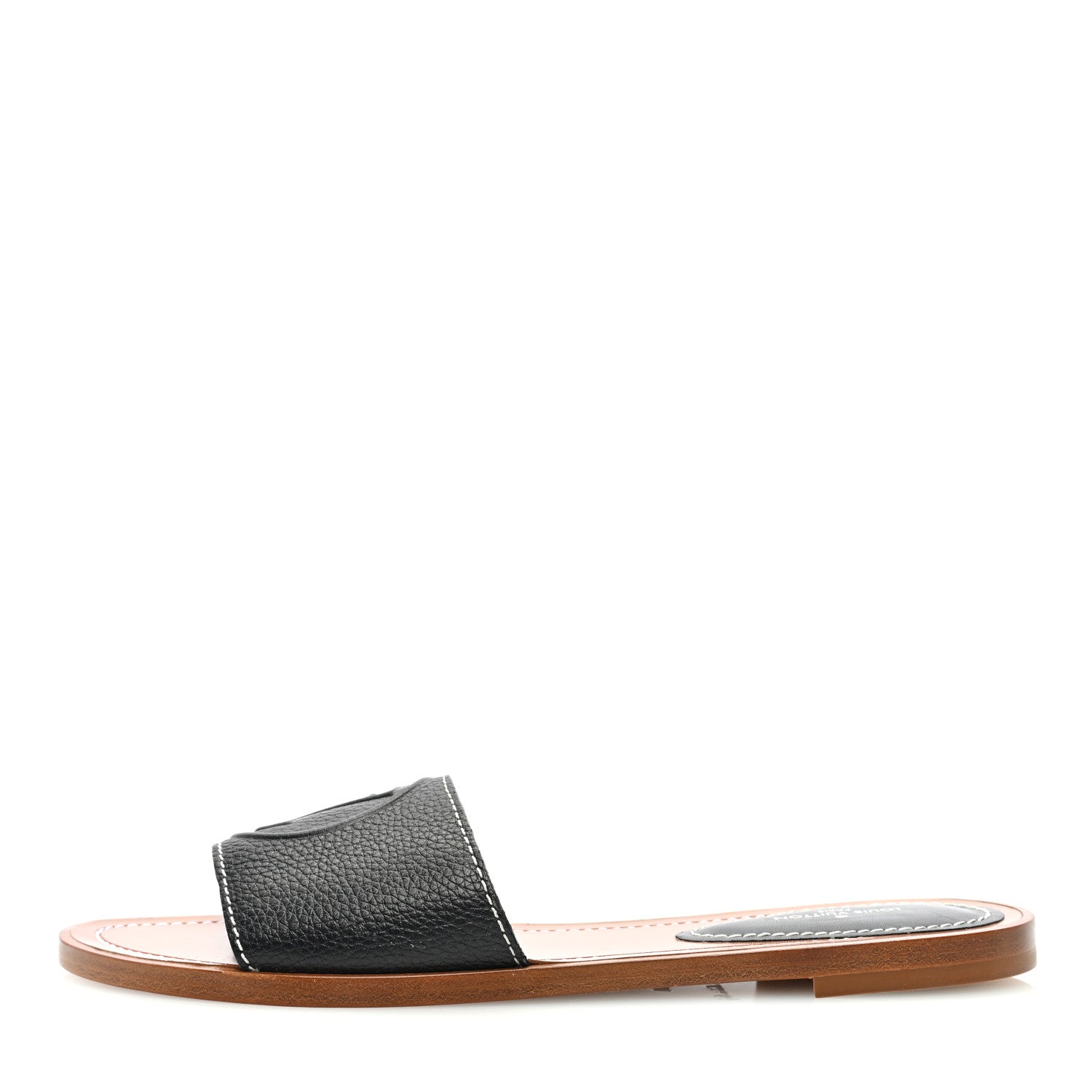Louis Vuitton Calfskin Lock It Flat Mule 38 Black 1 of 7