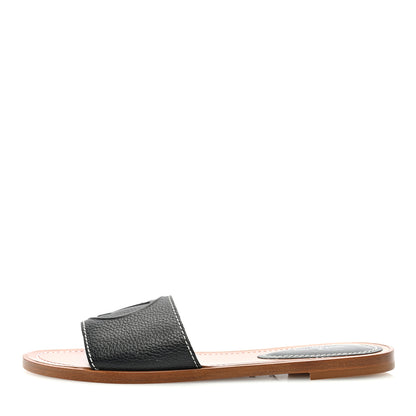Louis Vuitton Calfskin Lock It Flat Mule 38 Black 1 of 7