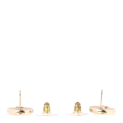 Chanel Crystal CC No 5 Round Earrings Gold 4 of 5