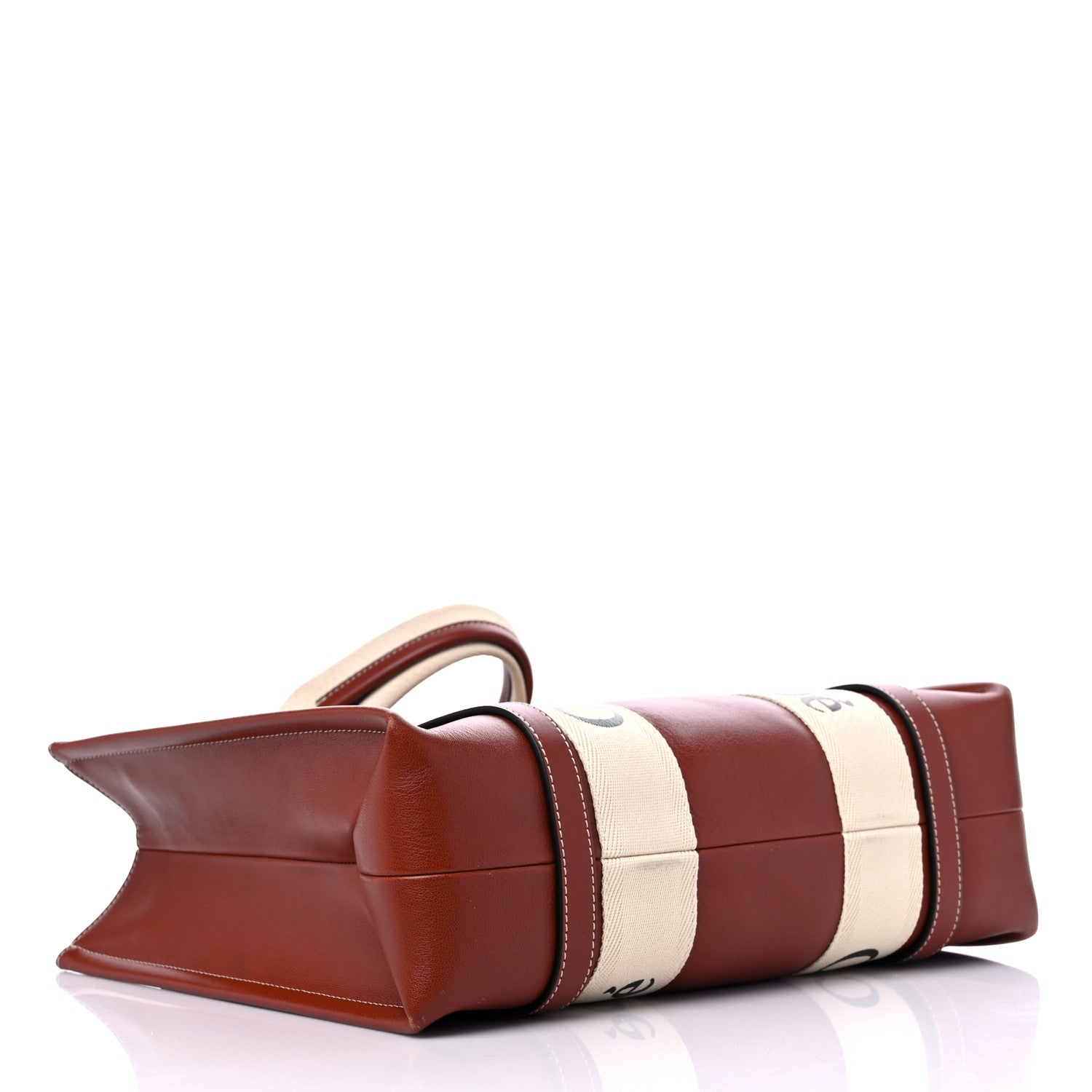 Chloe Calfskin Medium Woody Ribbon Tote Sepia Brown 4 of 12
