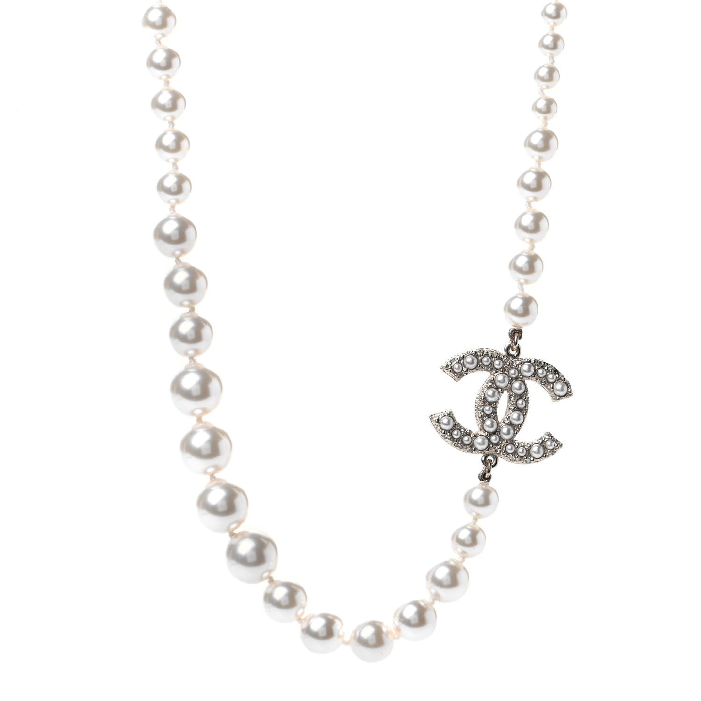Pearl CC 100th Anniversary Necklace Light Gold