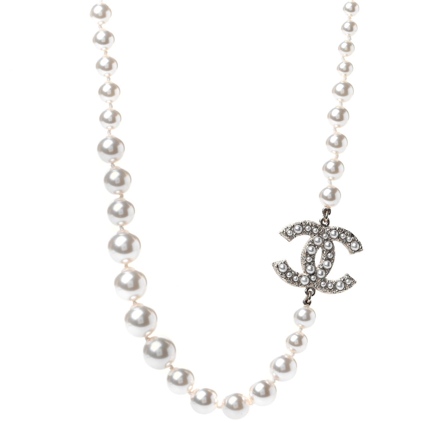 Chanel Pearl CC 100th Anniversary Necklace Light Gold 1 of 4