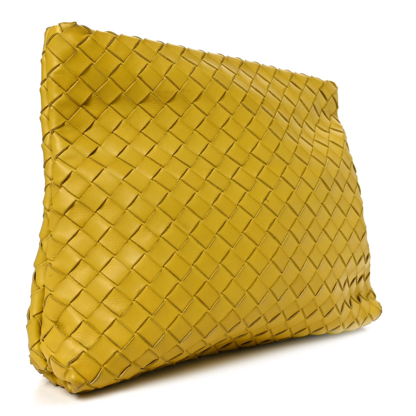 Nappa Intrecciato Fold Clutch Lemon