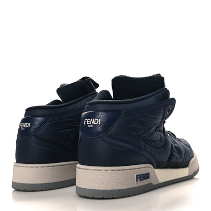 Fendi Nylon Mens Baguette Match High Top Sneakers 6 Blue Grey 5 of 9