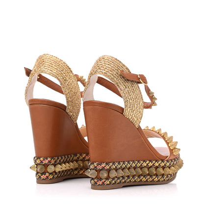 Christian Louboutin Calfskin Cordorella 110 Wedge Sandals 35 Version Cuoio 4 of 14