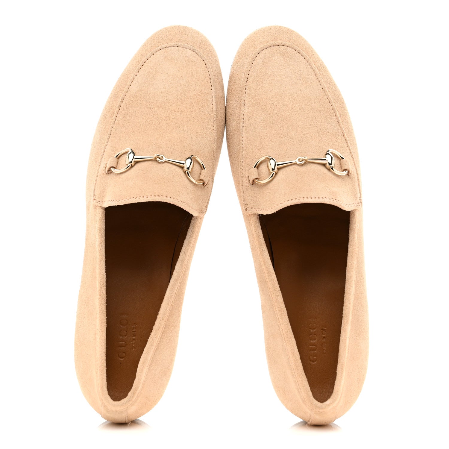 Gucci Suede Horsebit Womens Jordaan Loafers 39 Pink Sand 2 of 10