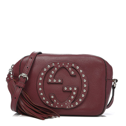 Gucci Pebbled Calfskin Studded Small Soho Disco Bag Soft Burgundy 1 of 19