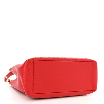 Chanel Caviar Quilted Grand Shopping Tote GST Red 3 of 15
