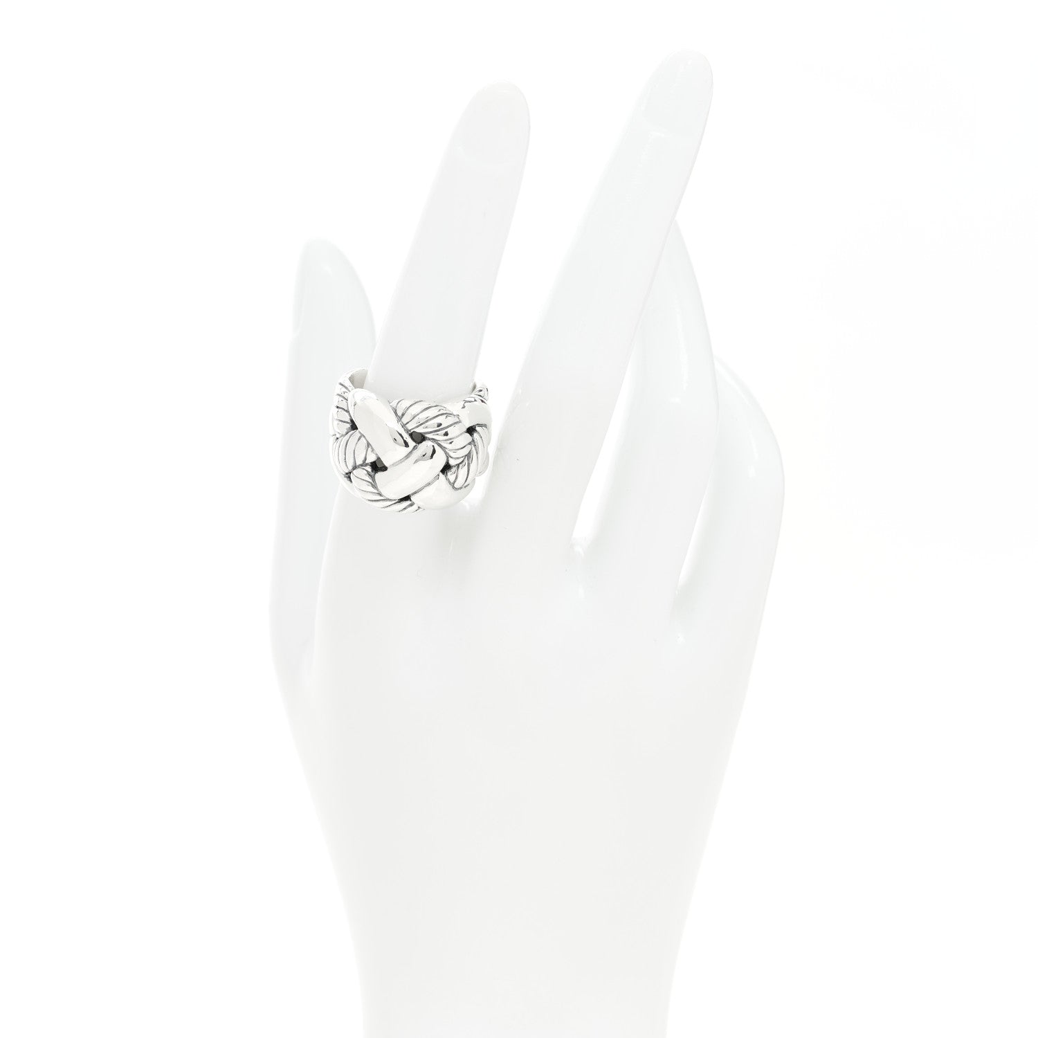 David Yurman Sterling Silver Woven Cable Dome Ring 56 7.5 2 of 5
