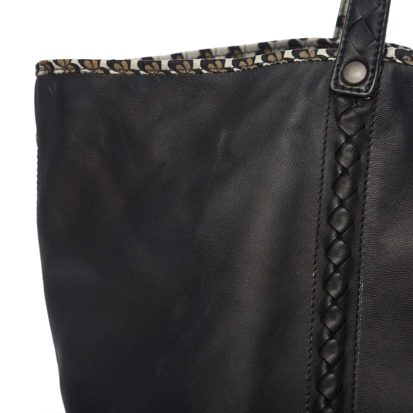 Nappa Nylon Medium Reversible Butterfly Shoulder Bag Black Cement