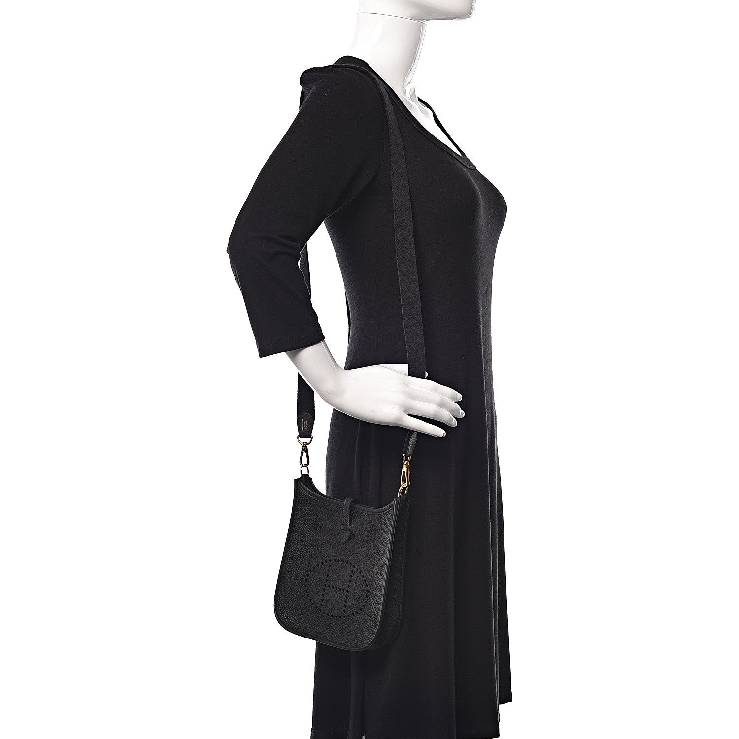 Hermes Taurillon Clemence Evelyne TPM Black 2 of 11