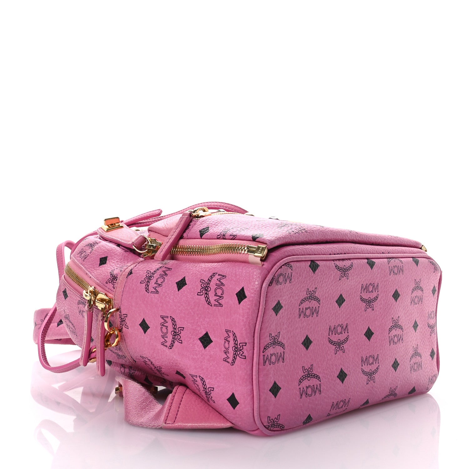 MCM Visetos Studded Small Dual Stark Backpack Pink 4 of 14