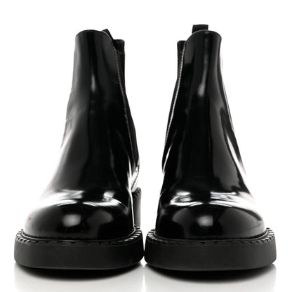 Prada Spazzolato Chelsea 50mm Ankle Boots 37.5 Black 2 of 9