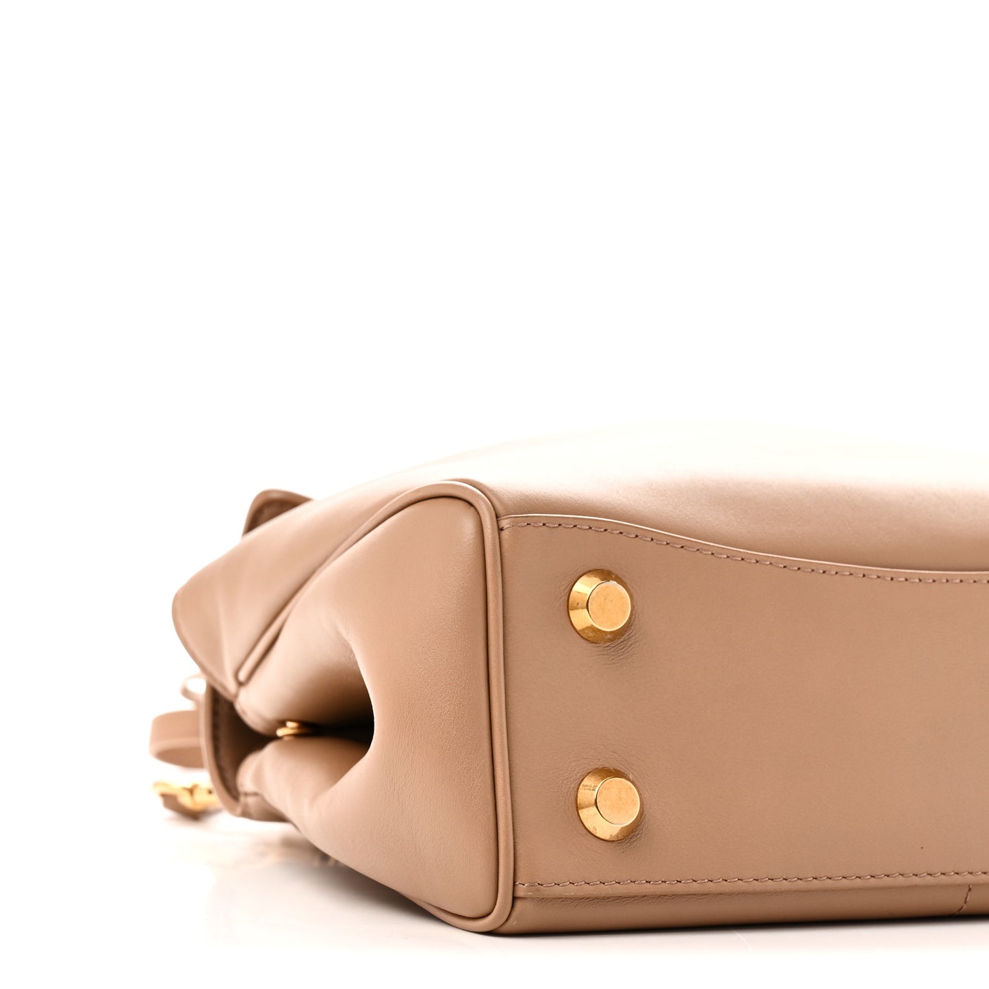 Natural Smooth Calfskin Mini Rodeo Top Handle Handbag Latte