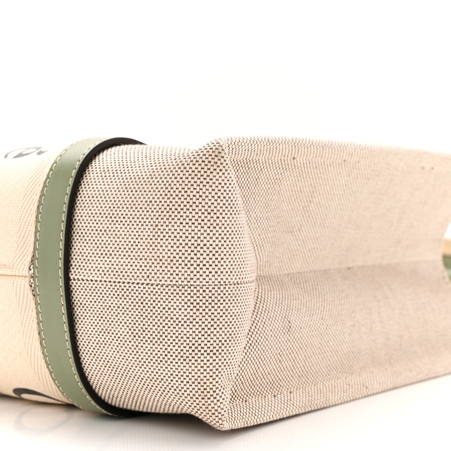 Chloe Cotton Calfskin Medium Woody Ribbon Tote White Green 10 of 10