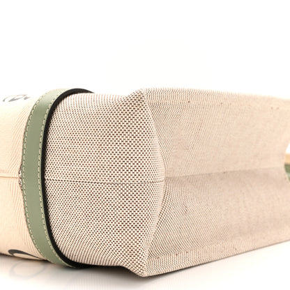 Chloe Cotton Calfskin Medium Woody Ribbon Tote White Green 10 of 10