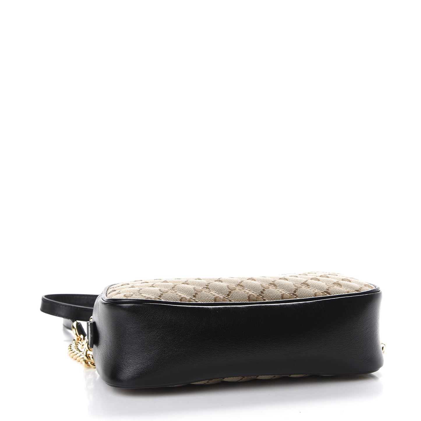Monogram Matelasse Diagonal Small GG Marmont Chain Shoulder Bag Beige Black