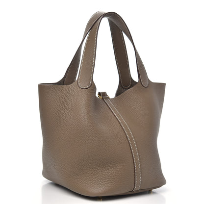 Hermes Taurillon Clemence Picotin Lock 22 MM Etoupe 3 of 9