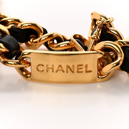 Chanel Lambskin Chain Logo Belt Gold Black 3 of 4