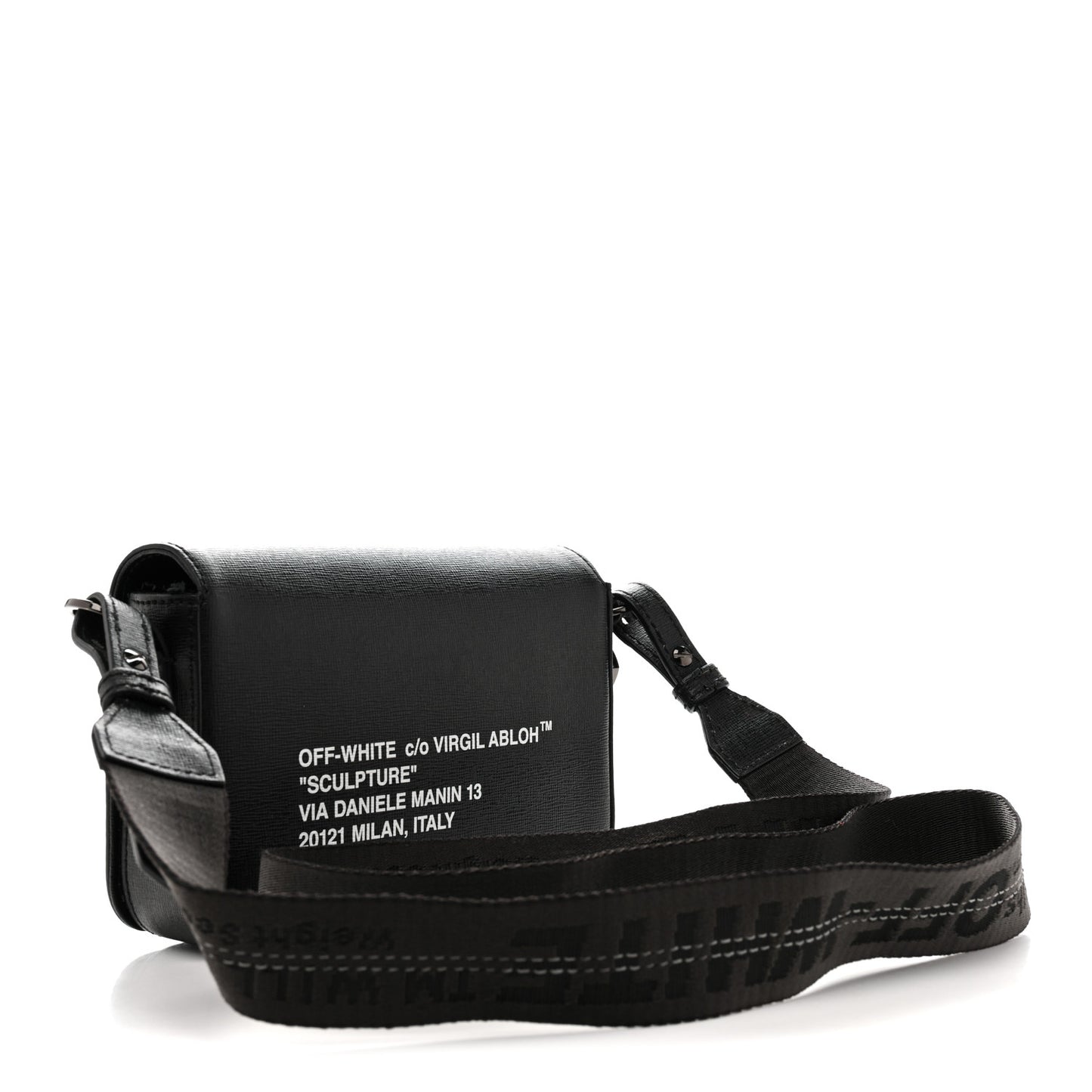 Saffiano Mini Binder Clip Bag Black White