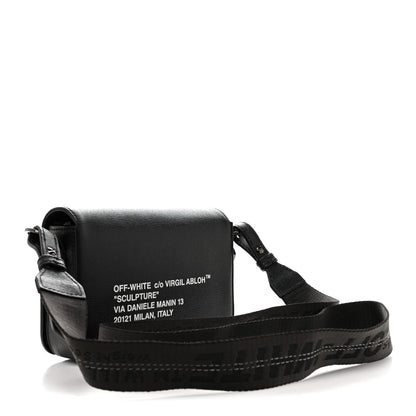 Off-White Saffiano Mini Binder Clip Bag Black White 3 of 13