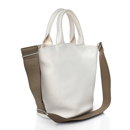 Prada Canapa Logo Bucket Tote White 3 of 11