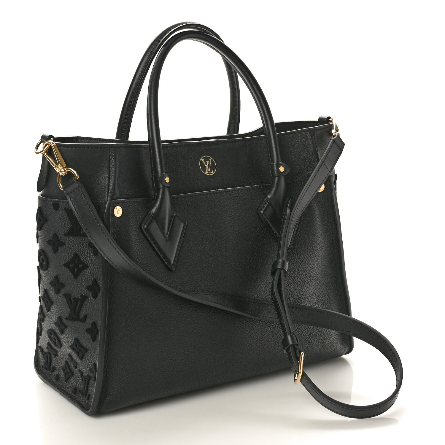 Louis Vuitton Calfskin Monogram Tufting On My Side Black 2 of 9