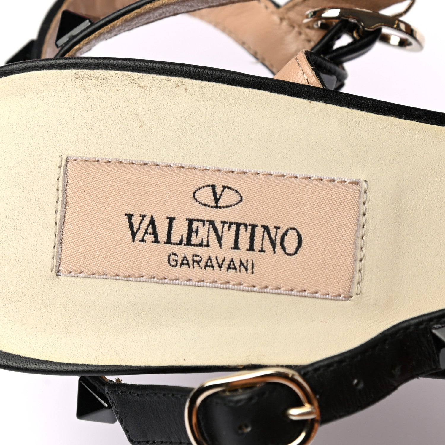 Valentino Garavani Nappa Rockstud Ankle Strap 65mm Pumps 38.5 Light Ivory Black 7 of 8