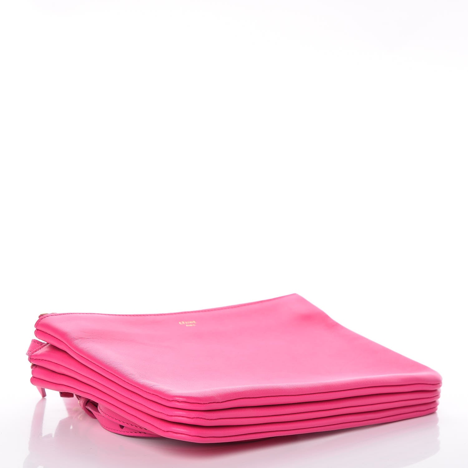 Celine Lambskin Small Trio Crossbody Bag Fluo Fuchsia 4 of 10