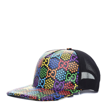 Gucci GG Supreme Monogram Psychedelic Baseball Hat XL 60 Black 1 of 8
