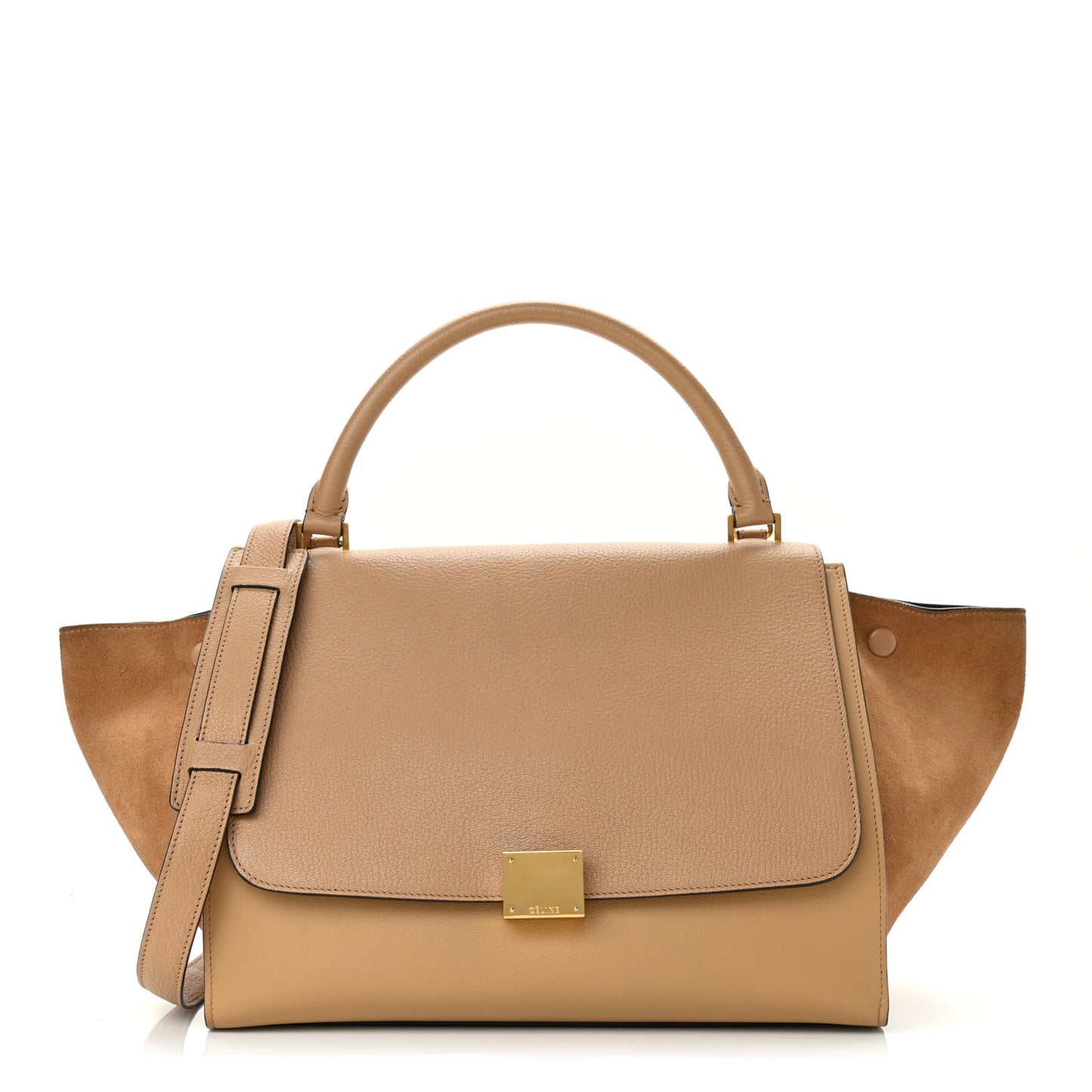 Natural Calfskin Small Trapeze Tan