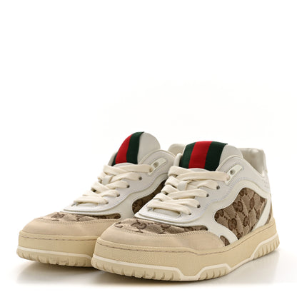 Gucci Calfskin GG Monogram Re-Web Womens Sneakers 39 White Beige Ebony 4 of 11