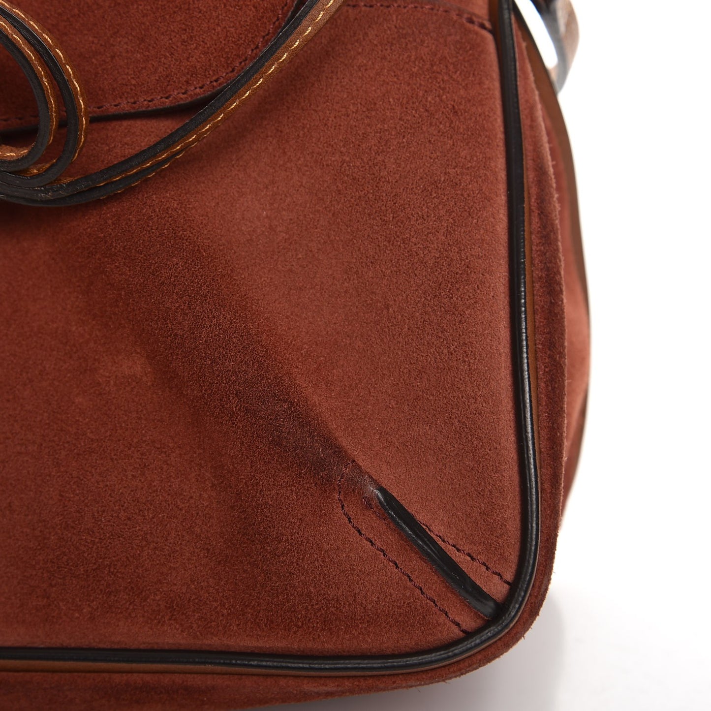 Suede Studded Small Lexa Shoulder Bag Saffron Red