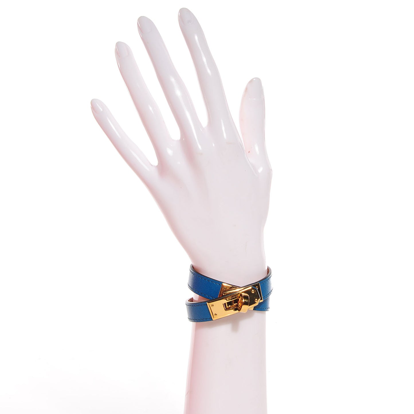 Tadelakt Kelly Double Tour Bracelet XS Bleu Izmir