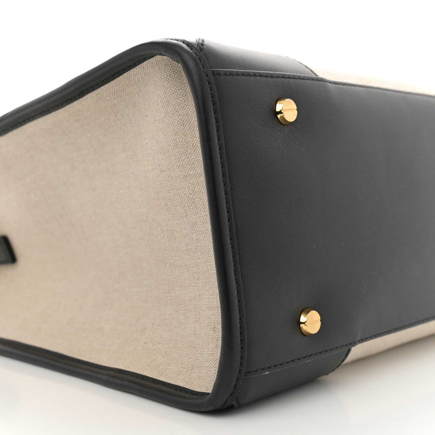 Calfskin Linen Large Munchen Tote Black