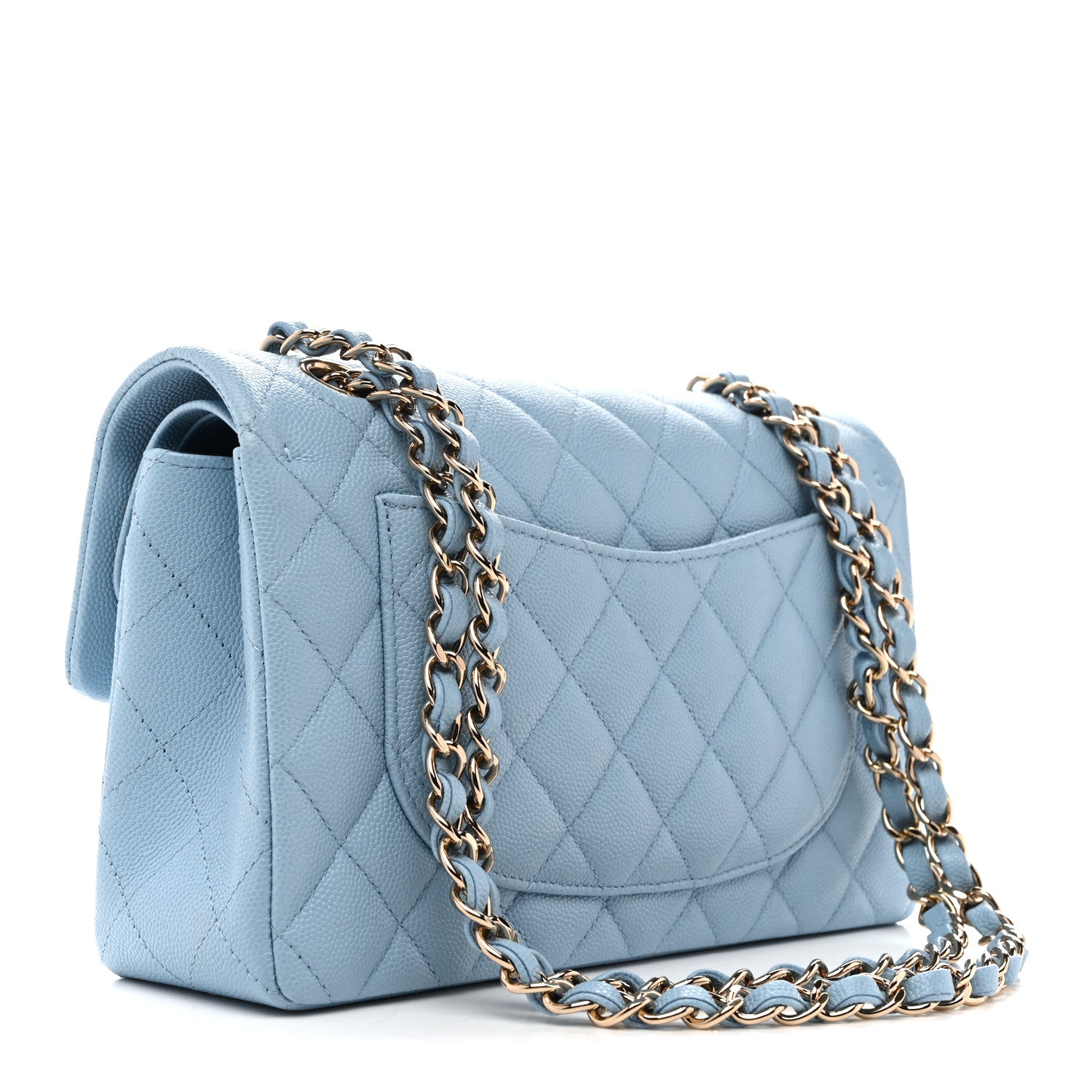 Chanel Caviar Quilted Small Double Flap Light Blue 3 of 10
