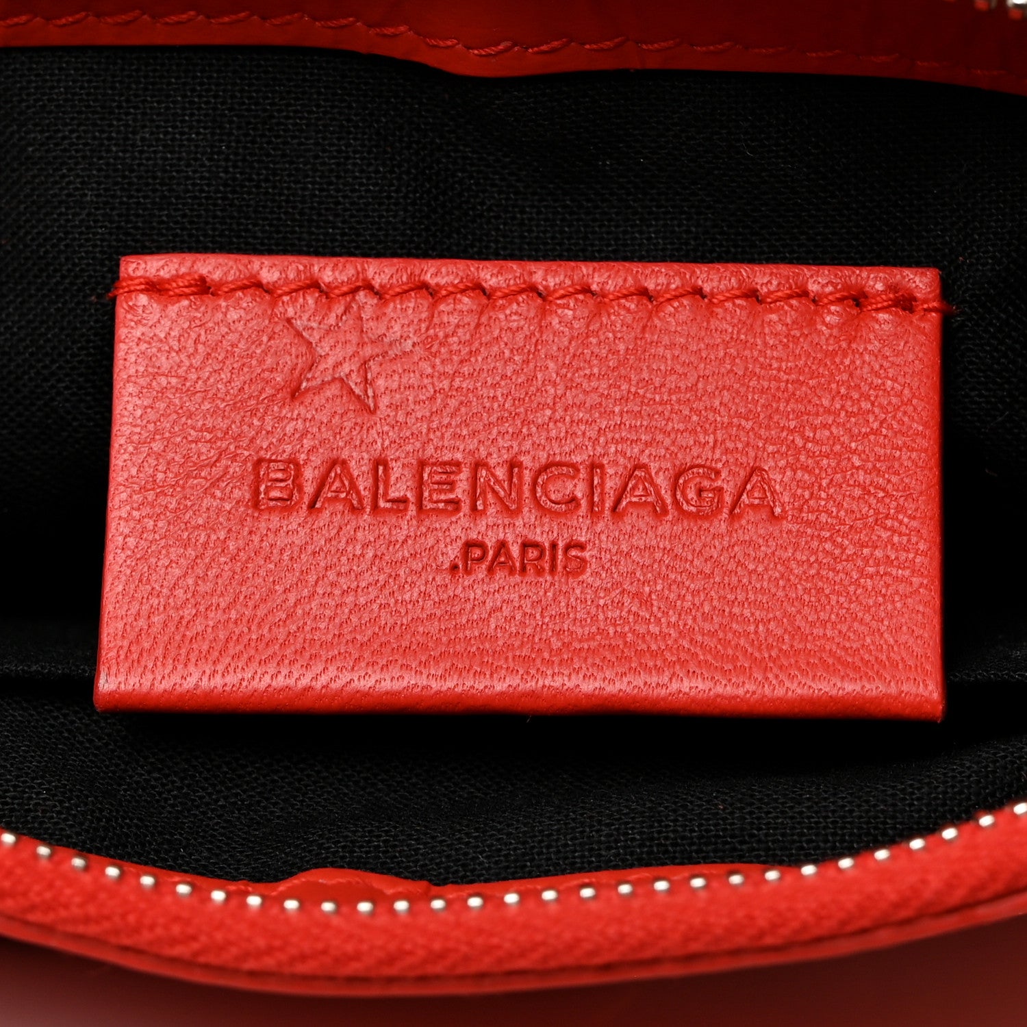Balenciaga Matte Goatskin Rubber Covered Classic Hardware Small Pouch Rouge Coquelicot 6 of 9