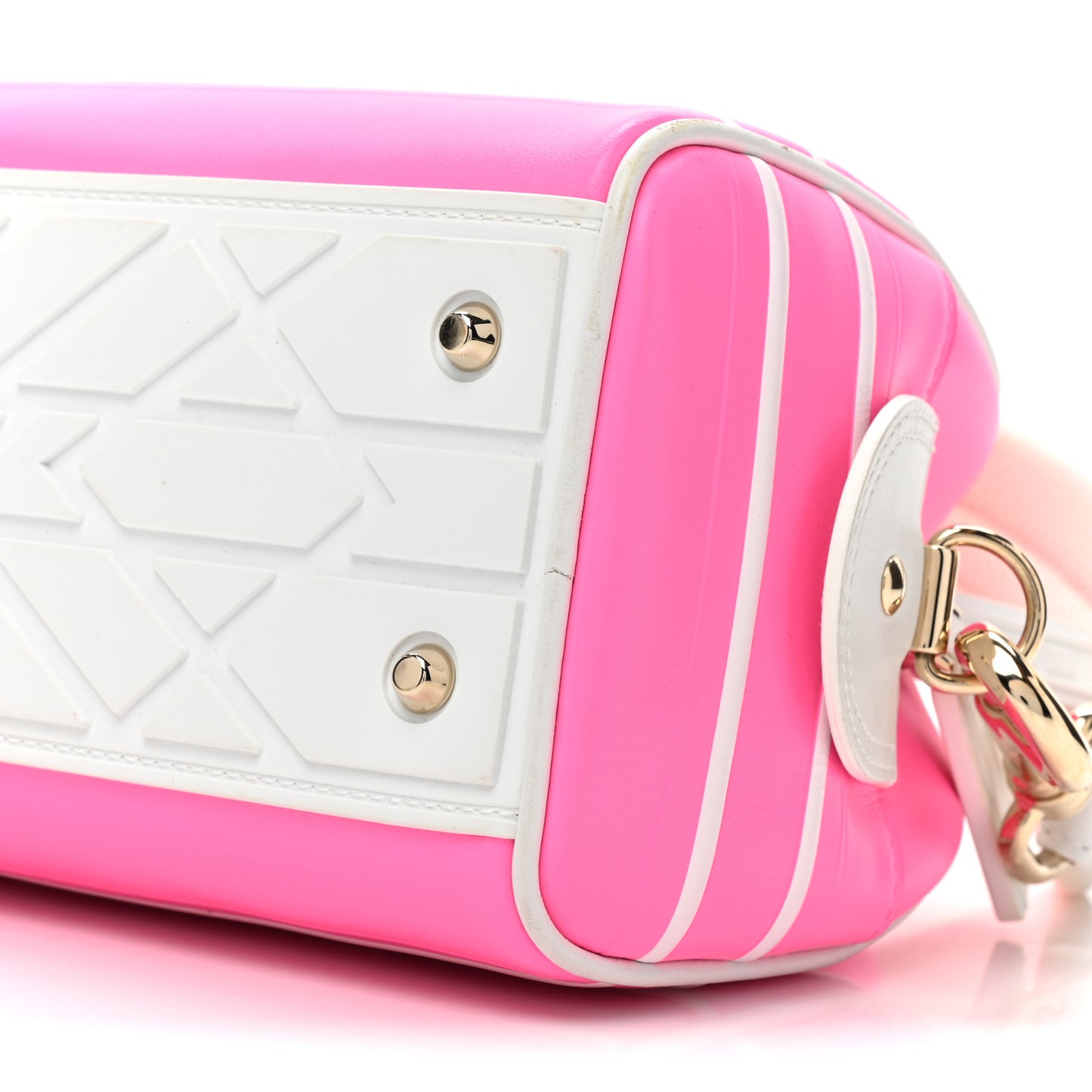 Calfskin Small Dior Vibe Zip Bowling Bag Pink Multicolor