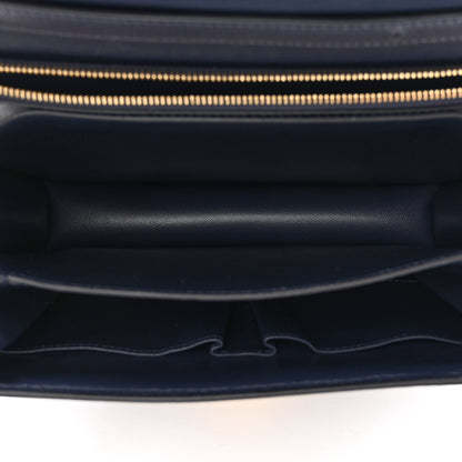 Celine Liege Calfskin Medium Classic Box Flap Bag Dark Blue 6 of 13