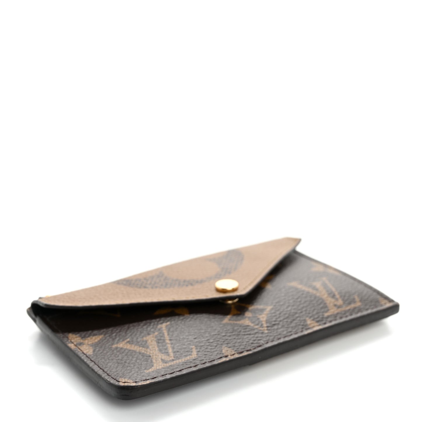 Reverse Monogram Recto Verso Card Holder Brown